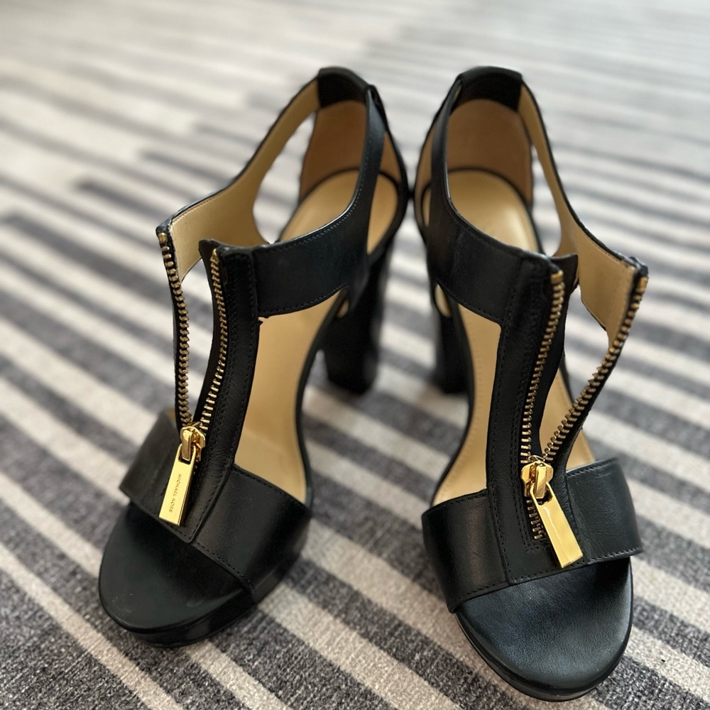 MICHAEL Michael Kors Black Zipper Heels
